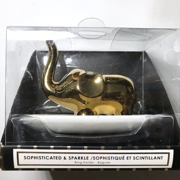 Ceramic gold Elephant Jewelry Trinket Dish Tray - Picture 3 of 5